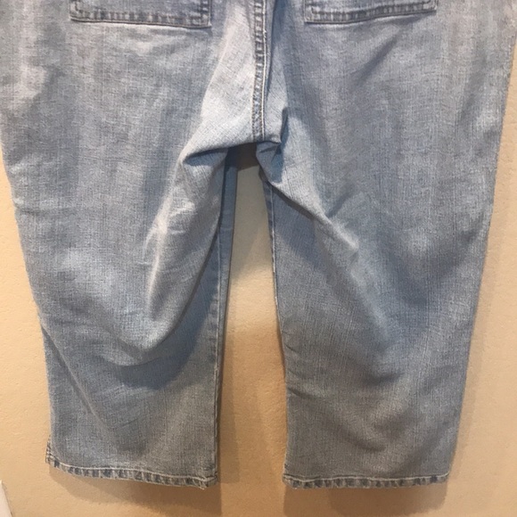 Gloria Vanderbilt Wide Leg Side Slit Capri Denim Light Wash Lace up Front-14P - Picture 6 of 12